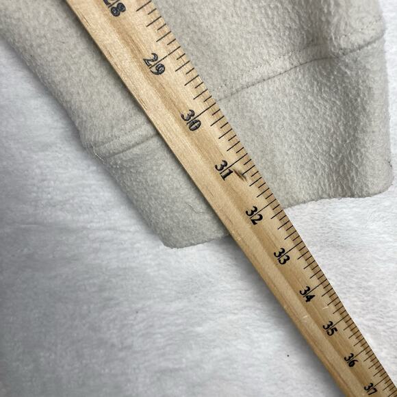 DR Essentials Mens L Ivory Tan Fleece Varsity Letter Cardigan Sweater College - Picture 10 of 10